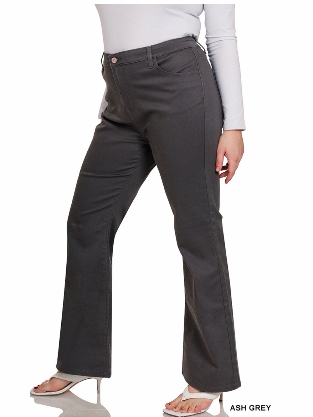 Zenana Outfitters Ash Grey Women's Flare Jeans